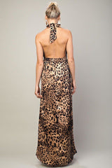 Leopard Halter Dress | Boutique In USA, , $ 48.00, A Moment Of Now™