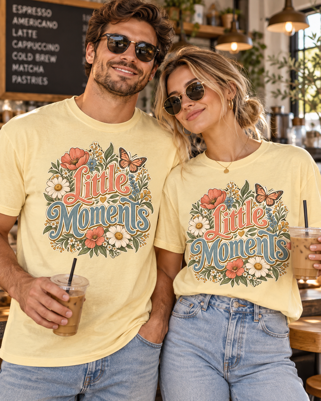 Little Moments T-Shirt — Vintage Floral Butterfly Comfort Colors® Tee