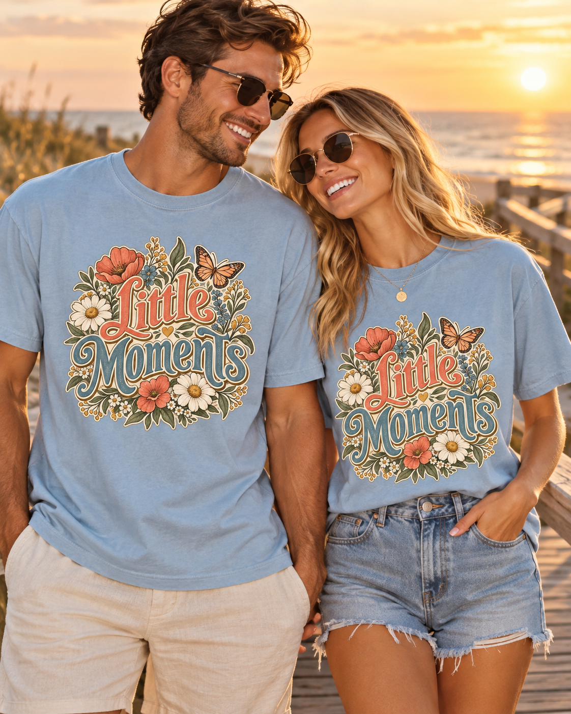 Little Moments T-Shirt — Vintage Floral Butterfly Comfort Colors® Tee