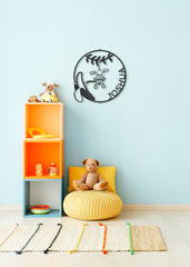 Shop Little Monkey Monogram - Custom Name Steel Metal Sign For Kids Room, Wall Decor, USA Boutique