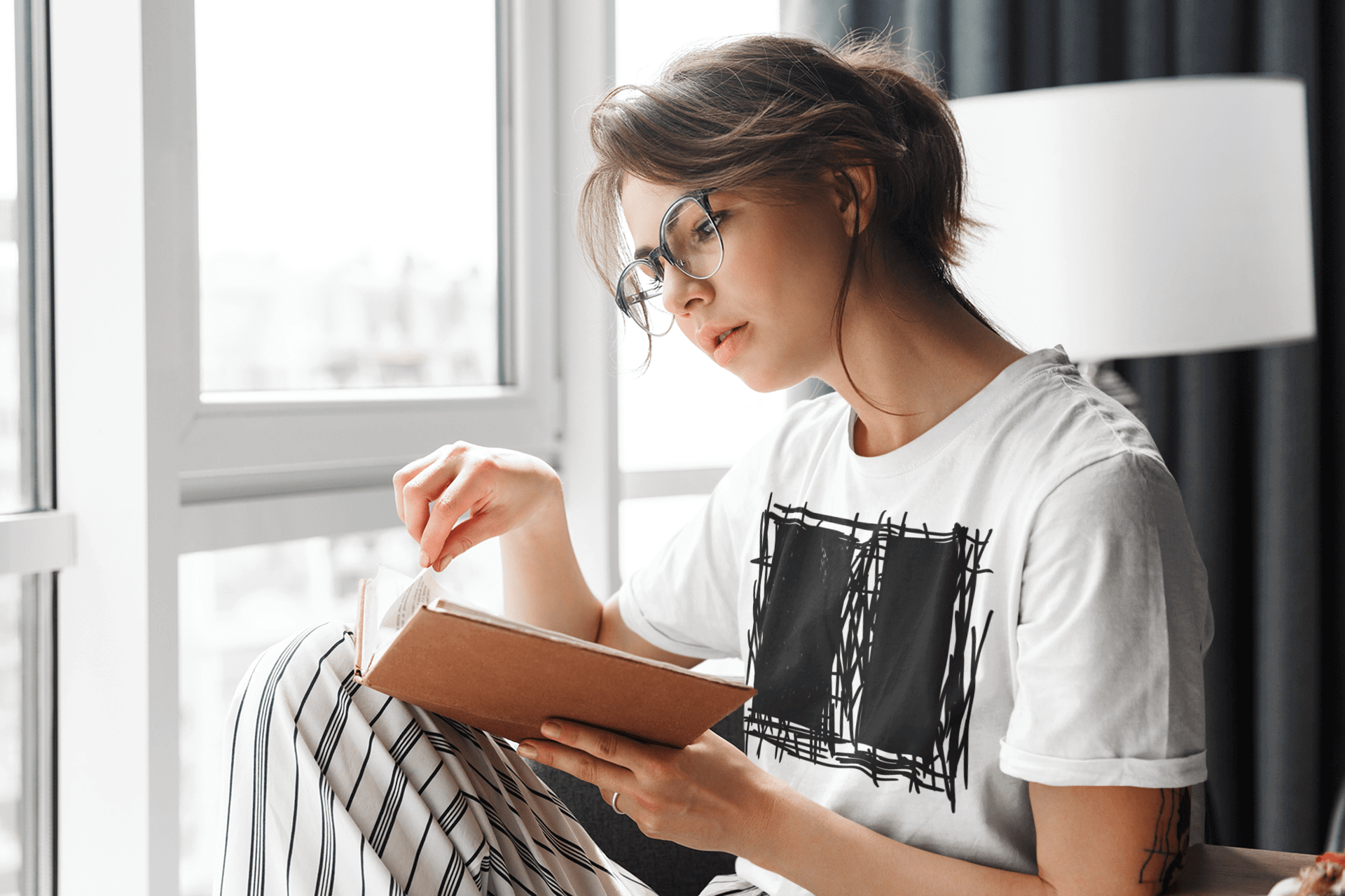 Lucina White Abstract Scribble Short-Sleeve Unisex T-Shirt, T-shirts, $ 39.00, A Moment Of Now™