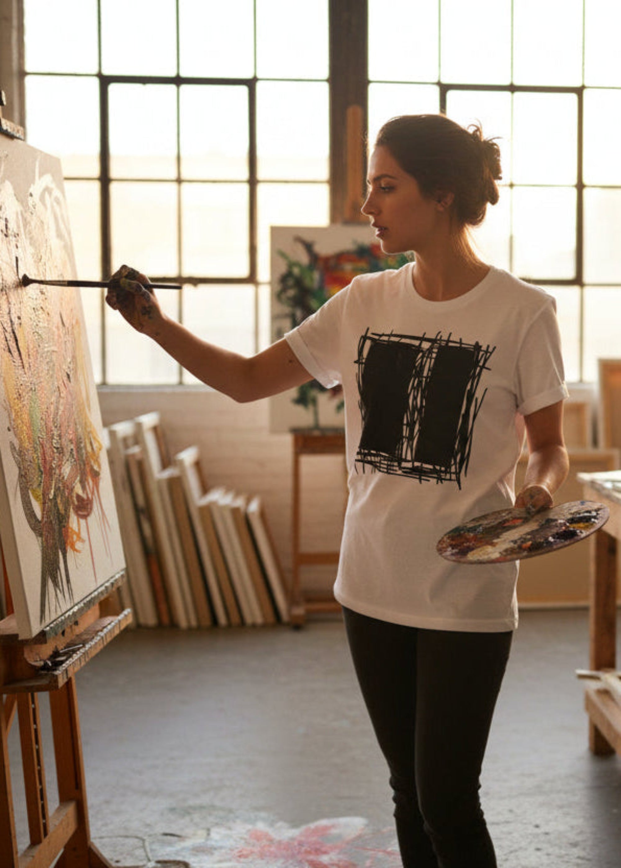 Lucina White Abstract Scribble Short-Sleeve Unisex T-Shirt, T-shirts, $ 39.00, A Moment Of Now™