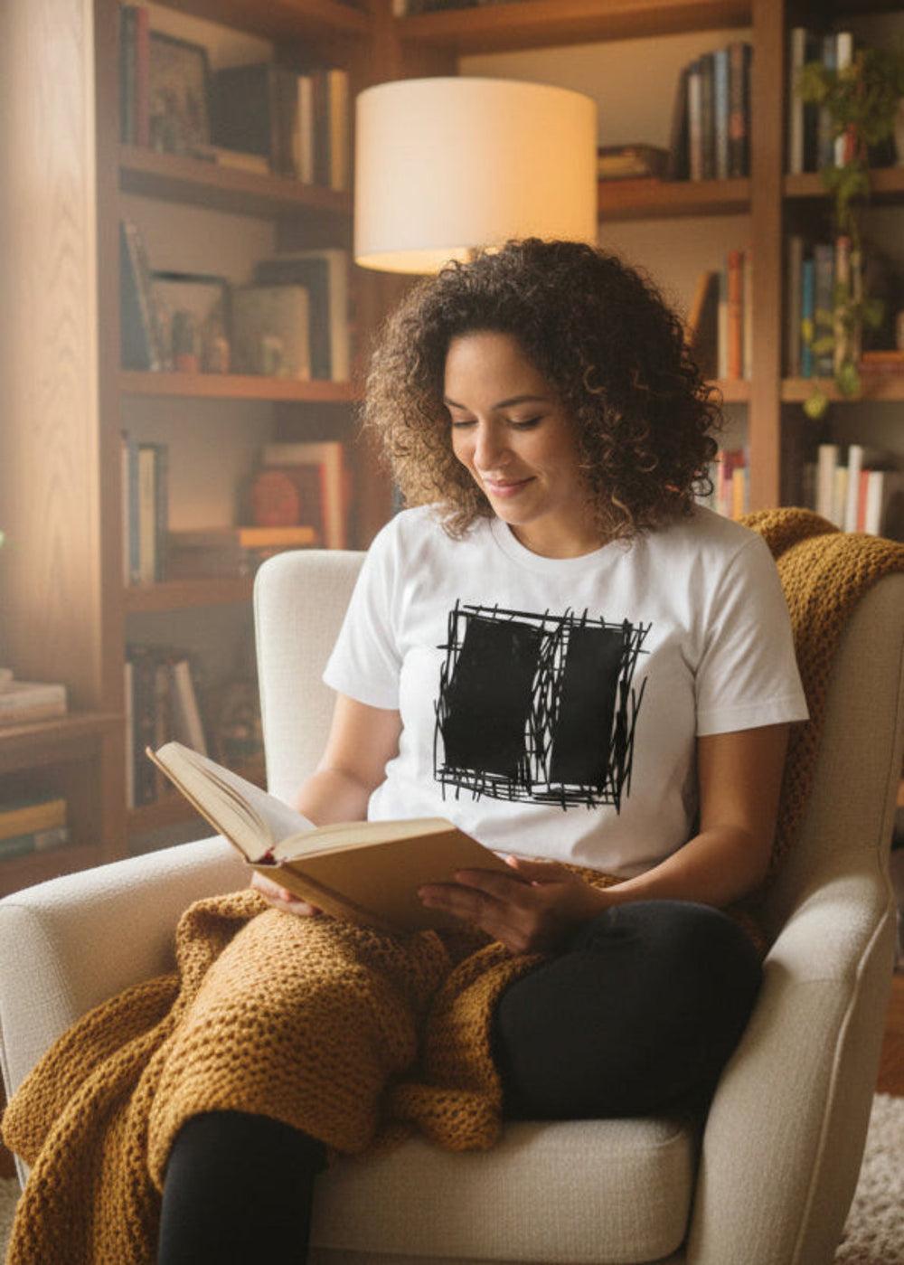 Lucina White Abstract Scribble Short-Sleeve Unisex T-Shirt, T-shirts, $ 39.00, A Moment Of Now™