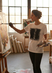 Lucina White Abstract Scribble Short-Sleeve Unisex T-Shirt, T-shirts, $ 39.00, A Moment Of Now™