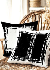 Lucina Black White Scribble Modern Line Art Decorative Throw Pillow Cushion, Throw Pillows, $ 55.00, A Moment Of Now™