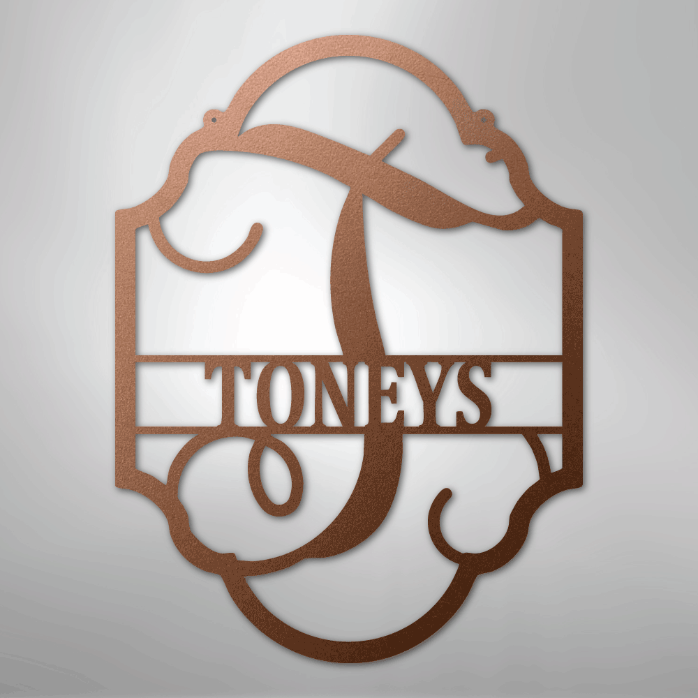 Custom Family Name Initial Metal Sign Wall Decor USA Made Metal Decal, Metal Signs, $ 62.95, A Moment Of Now™