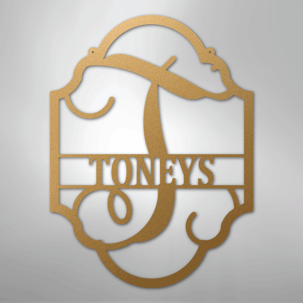 Custom Family Name Initial Metal Sign Wall Decor USA Made Metal Decal, Metal Signs, $ 62.95, A Moment Of Now™