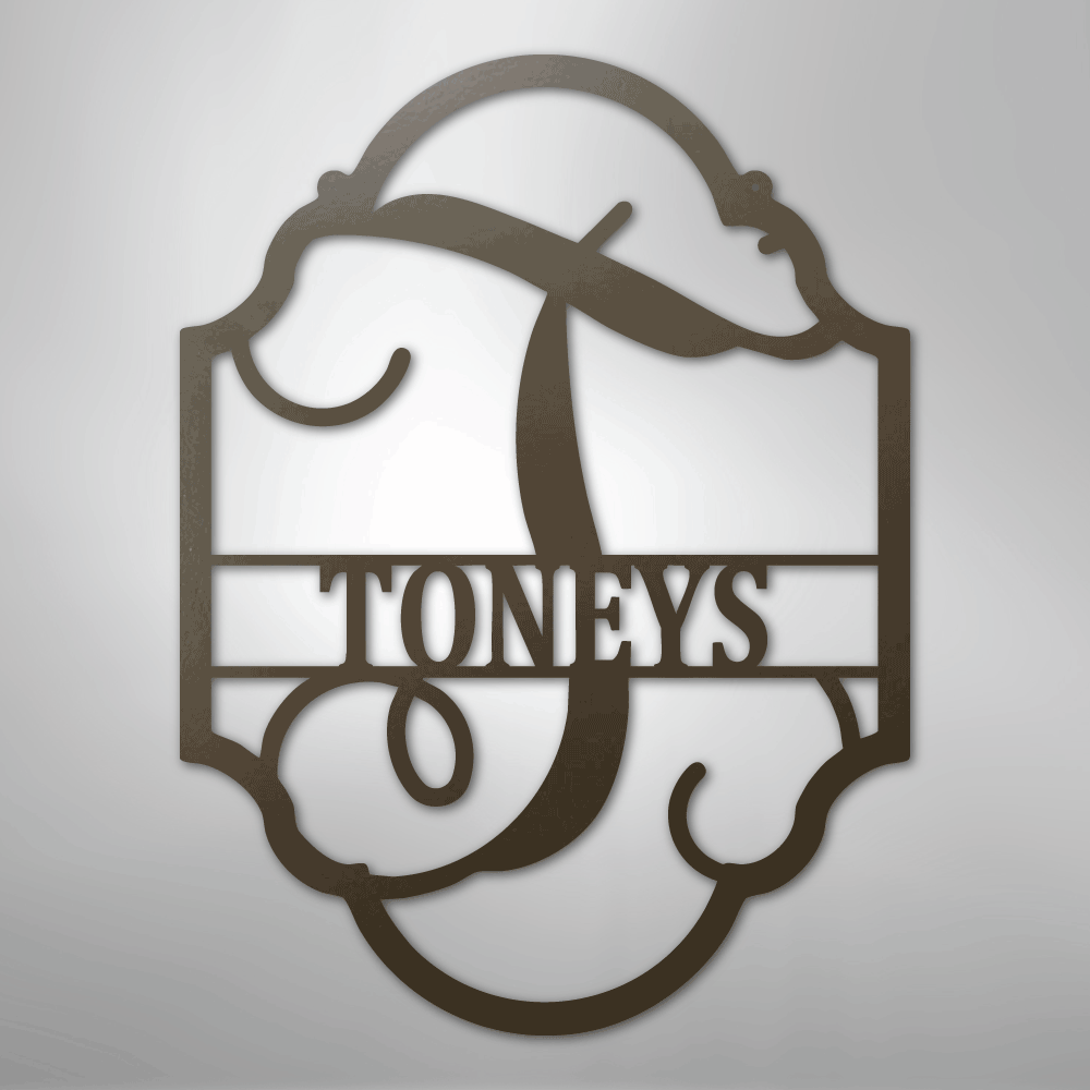 Custom Family Name Initial Metal Sign Wall Decor USA Made Metal Decal, Metal Signs, $ 138.95, A Moment Of Now™