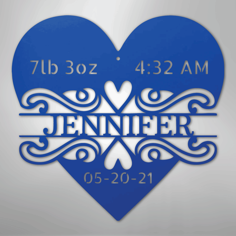 Custom Newborn Love Monogram Steel Metal Wall Decal, Metal Signs, $ 138.95, A Moment Of Now™