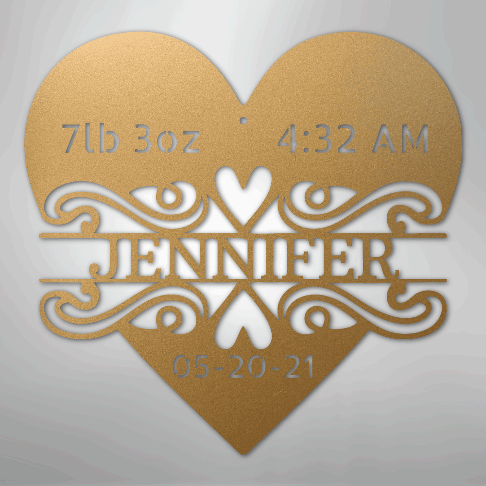 Custom Newborn Love Monogram Steel Metal Wall Decal, Metal Signs, $ 62.95, A Moment Of Now™