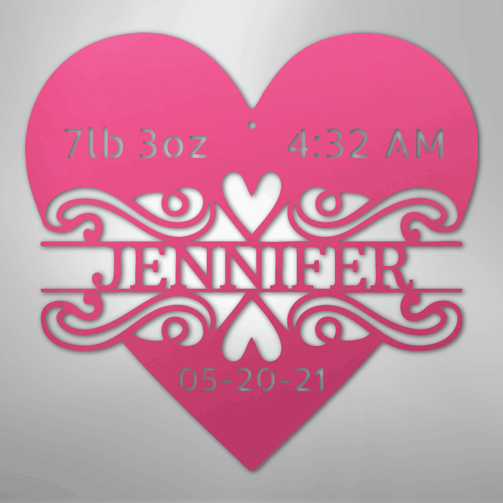 Custom Newborn Love Monogram Steel Metal Wall Decal, Metal Signs, $ 138.95, A Moment Of Now™