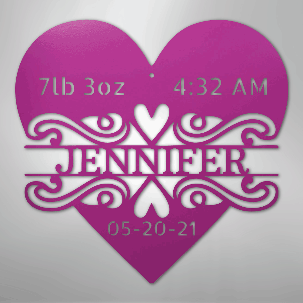 Custom Newborn Love Monogram Steel Metal Wall Decal, Metal Signs, $ 138.95, A Moment Of Now™