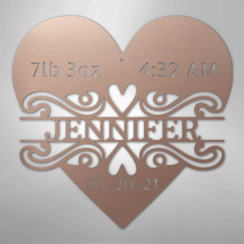Custom Newborn Love Monogram Steel Metal Wall Decal, Metal Signs, $ 138.95, A Moment Of Now™