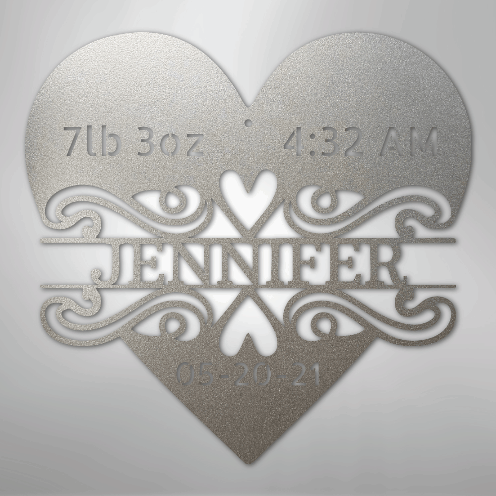 Custom Newborn Love Monogram Steel Metal Wall Decal, Metal Signs, $ 62.95, A Moment Of Now™