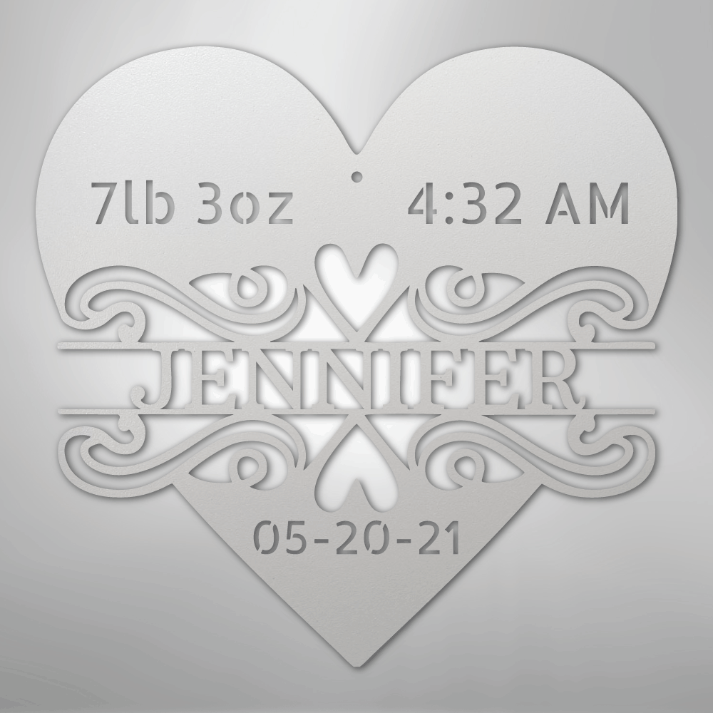 Custom Newborn Love Monogram Steel Metal Wall Decal, Metal Signs, $ 62.95, A Moment Of Now™