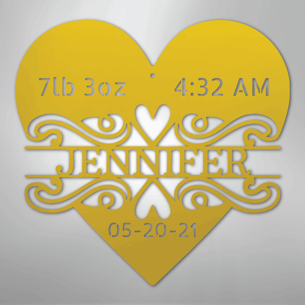 Custom Newborn Love Monogram Steel Metal Wall Decal, Metal Signs, $ 138.95, A Moment Of Now™