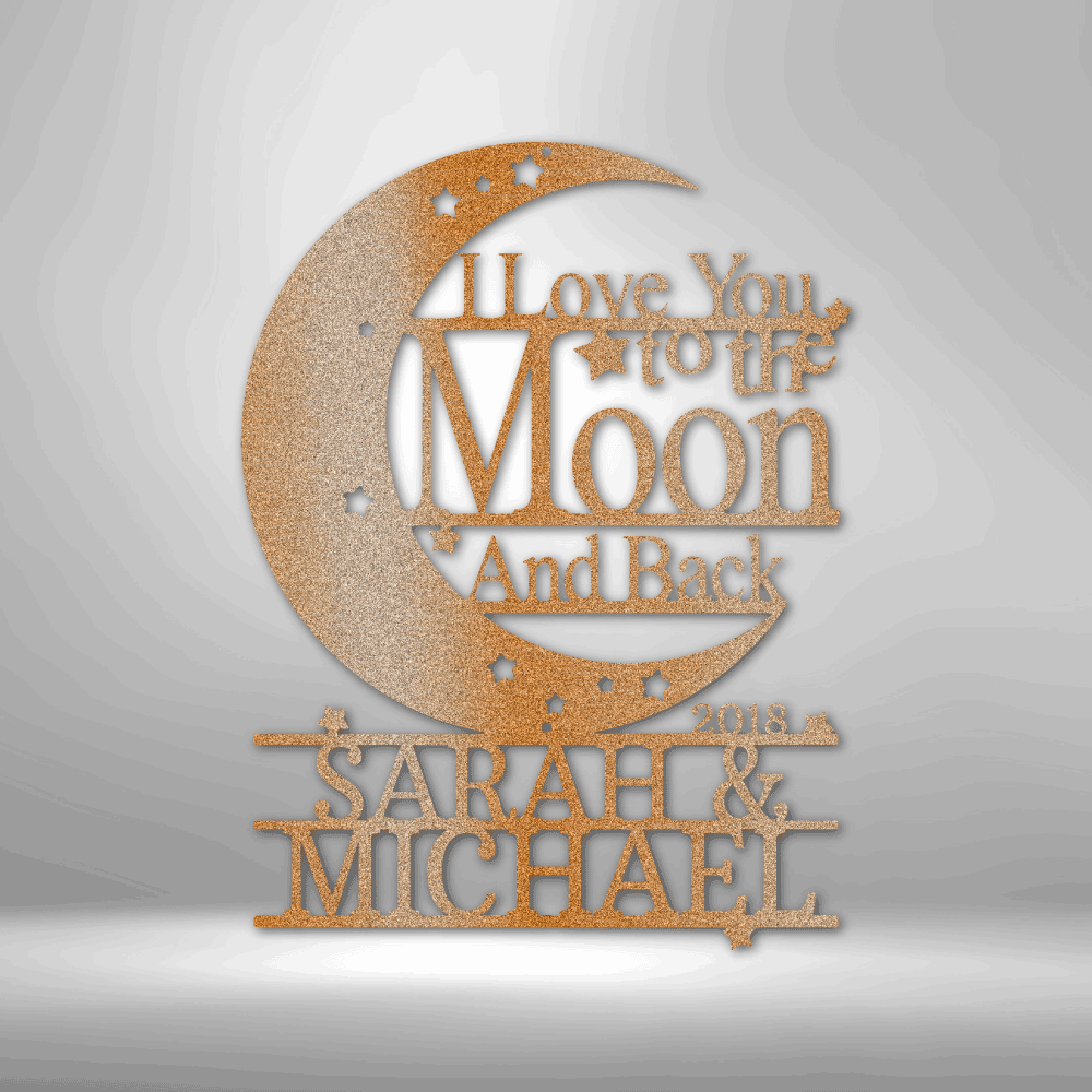 Custom Moon and Back Monogram - Steel Sign, Metal Signs, $ 67.50, A Moment Of Now™