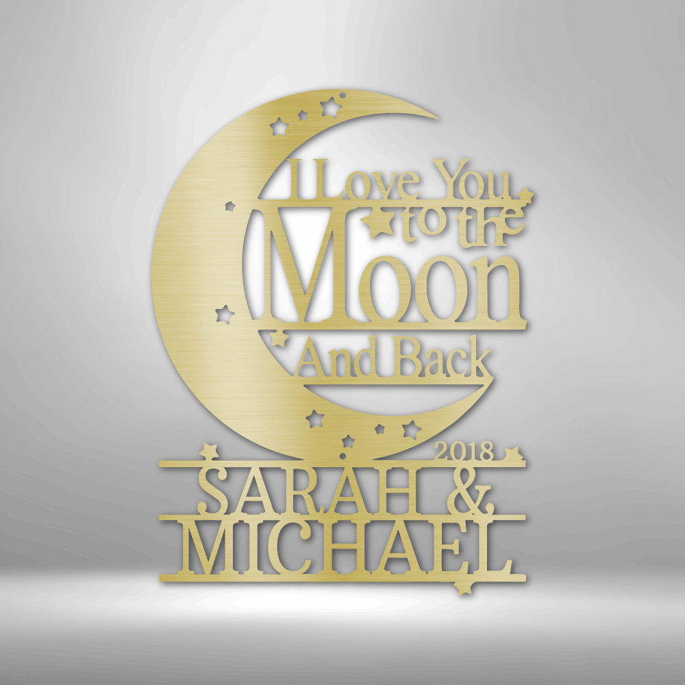 Custom Moon and Back Monogram - Steel Sign, Metal Signs, $ 67.50, A Moment Of Now™