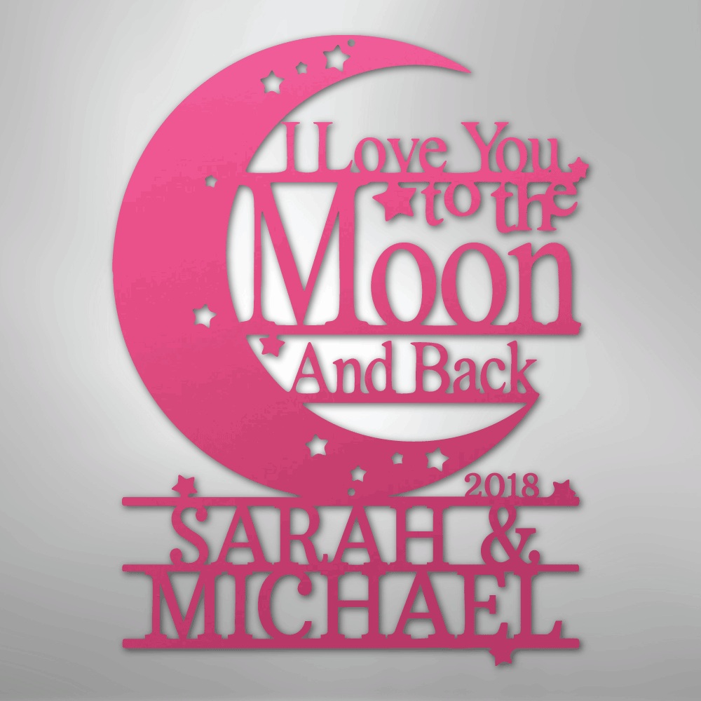 Custom Moon and Back Monogram - Steel Metal Sign | Unique Gift, Metal Signs, $ 138.95, A Moment Of Now™