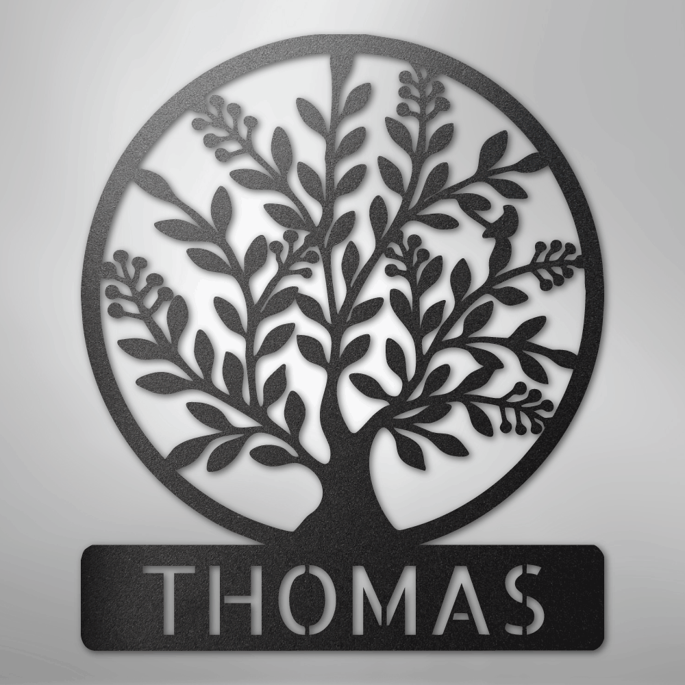 Custom Tree Of Life with Name Monogram Metal Sign USA Made Wall Decal, Metal Sign, $ 62.95, A Moment Of Now™