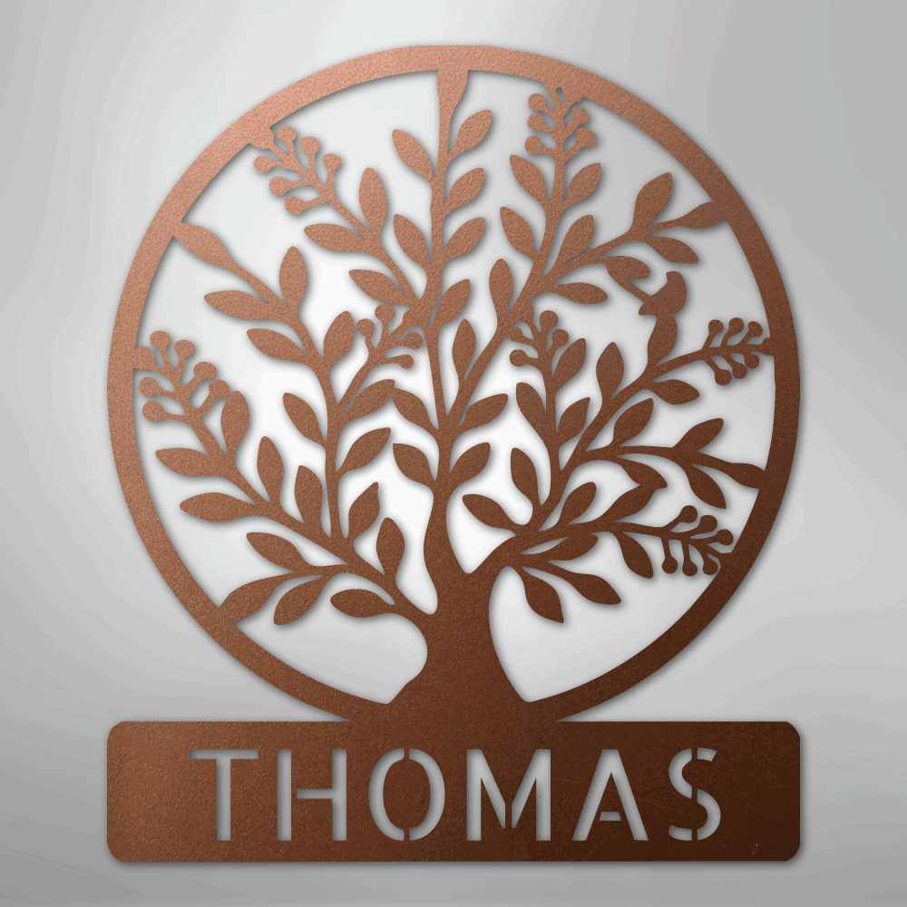 Custom Tree Of Life with Name Monogram Metal Sign USA Made Wall Decal, Metal Sign, $ 62.95, A Moment Of Now™