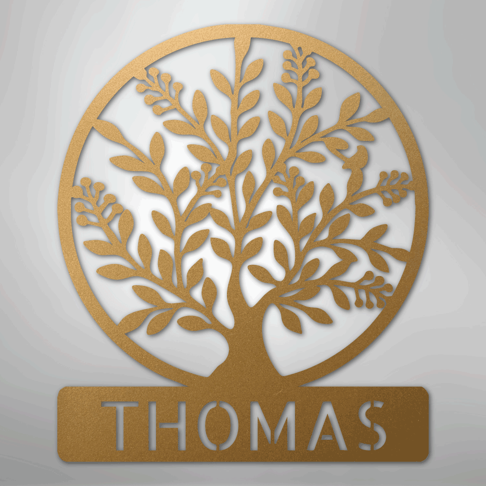 Custom Tree Of Life with Name Monogram Metal Sign USA Made Wall Decal, Metal Sign, $ 62.95, A Moment Of Now™
