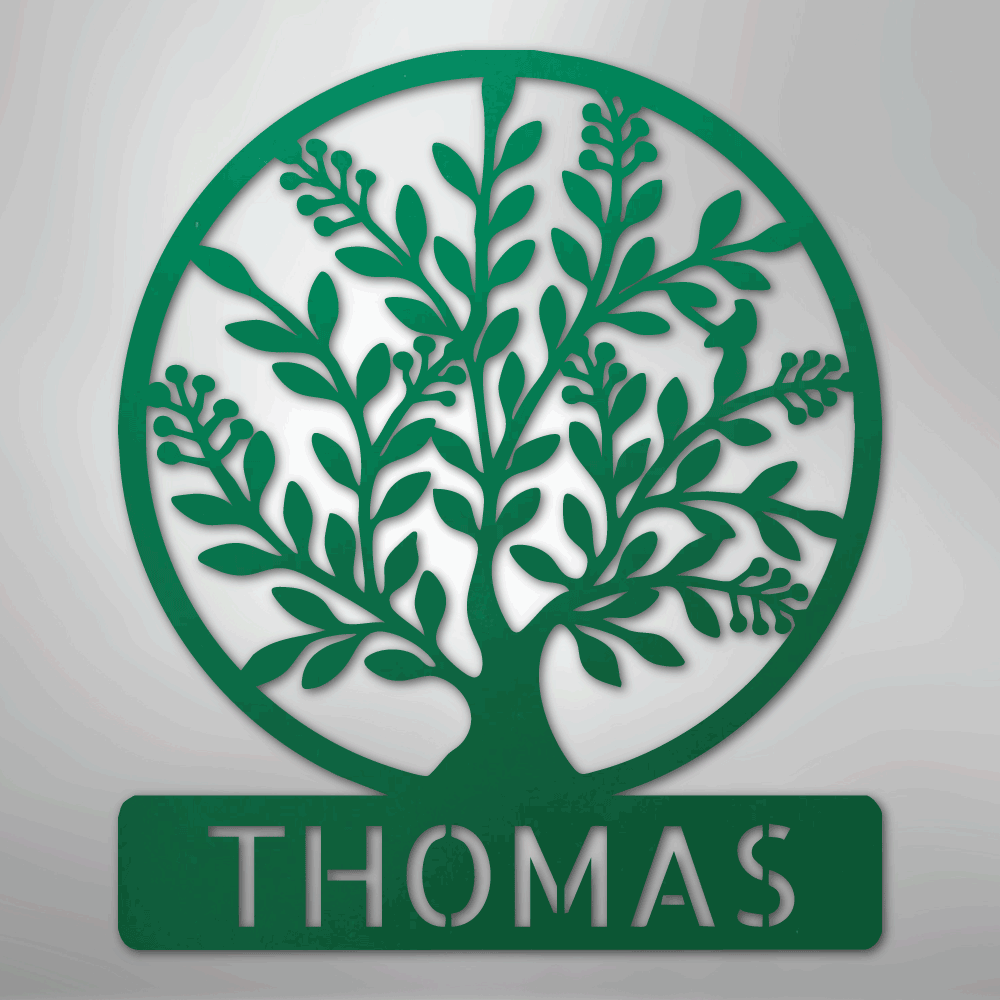 Custom Tree Of Life with Name Monogram Metal Sign USA Made Wall Decal, Metal Sign, $ 138.95, A Moment Of Now™