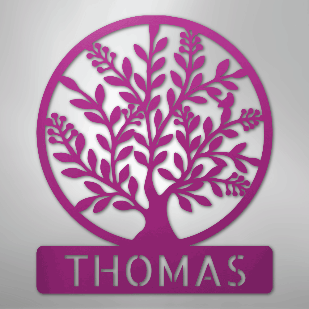 Custom Tree Of Life with Name Monogram Metal Sign USA Made Wall Decal, Metal Sign, $ 138.95, A Moment Of Now™