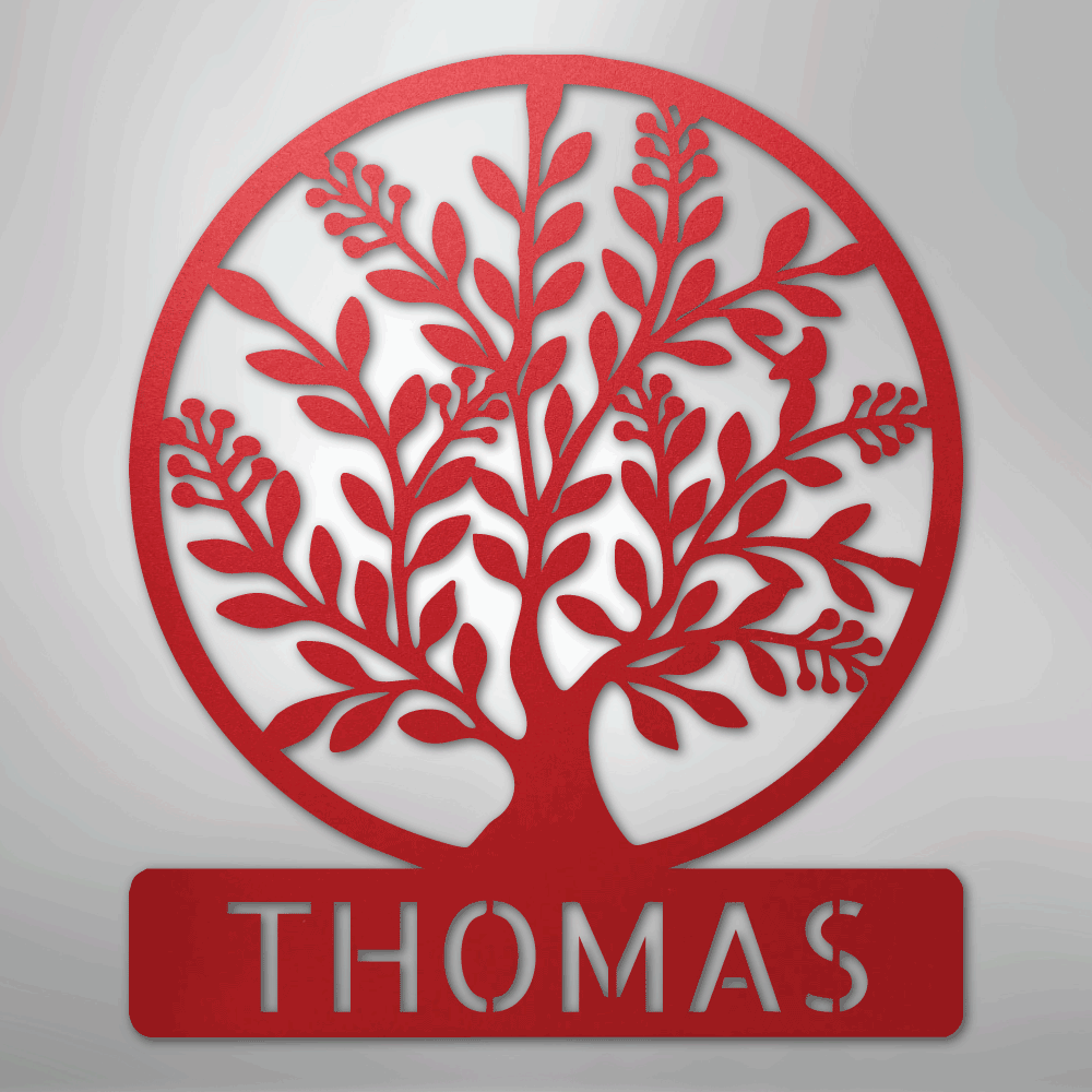 Custom Tree Of Life with Name Monogram Metal Sign USA Made Wall Decal, Metal Sign, $ 138.95, A Moment Of Now™