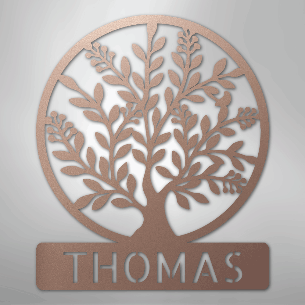 Custom Tree Of Life with Name Monogram Metal Sign USA Made Wall Decal, Metal Sign, $ 138.95, A Moment Of Now™