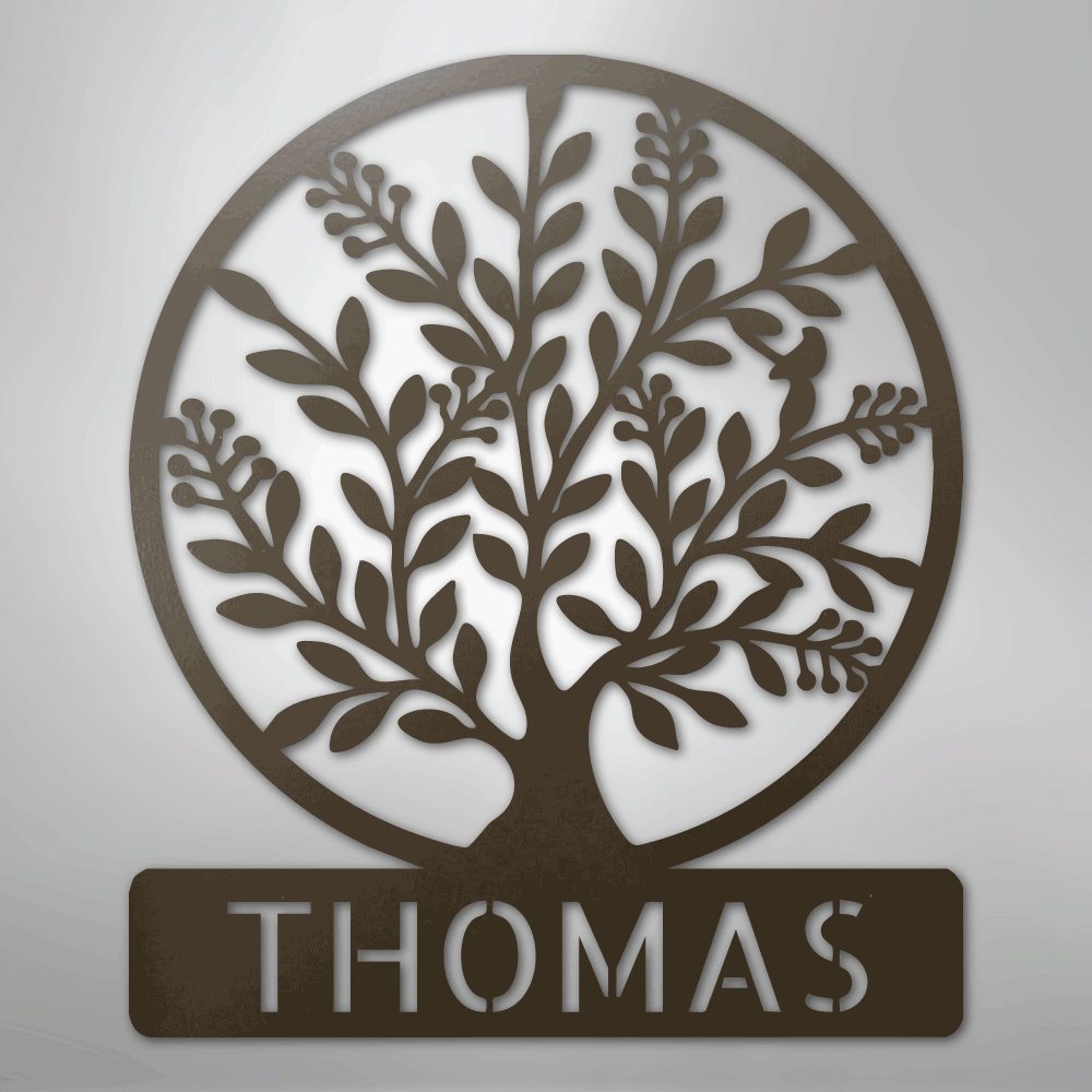 Custom Tree Of Life with Name Monogram Metal Sign USA Made Wall Decal, Metal Sign, $ 138.95, A Moment Of Now™