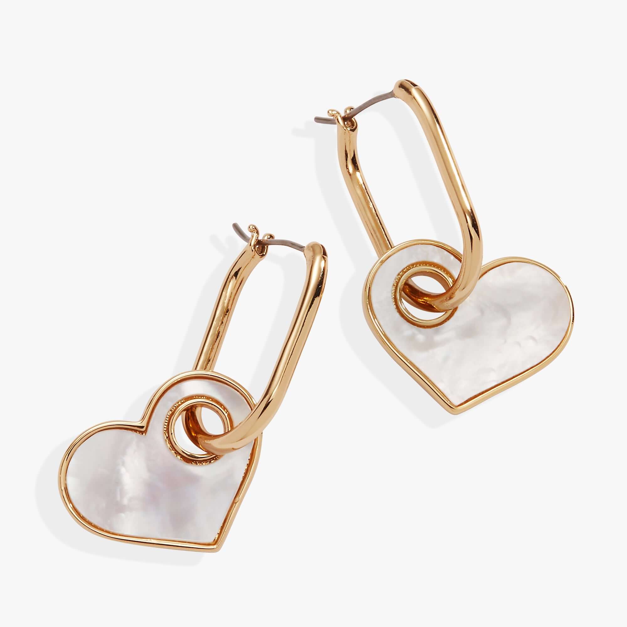 Mother of Pearl Heart Interchangeable Hoop Earring, Earrings, $ 18.90, A Moment Of Now™