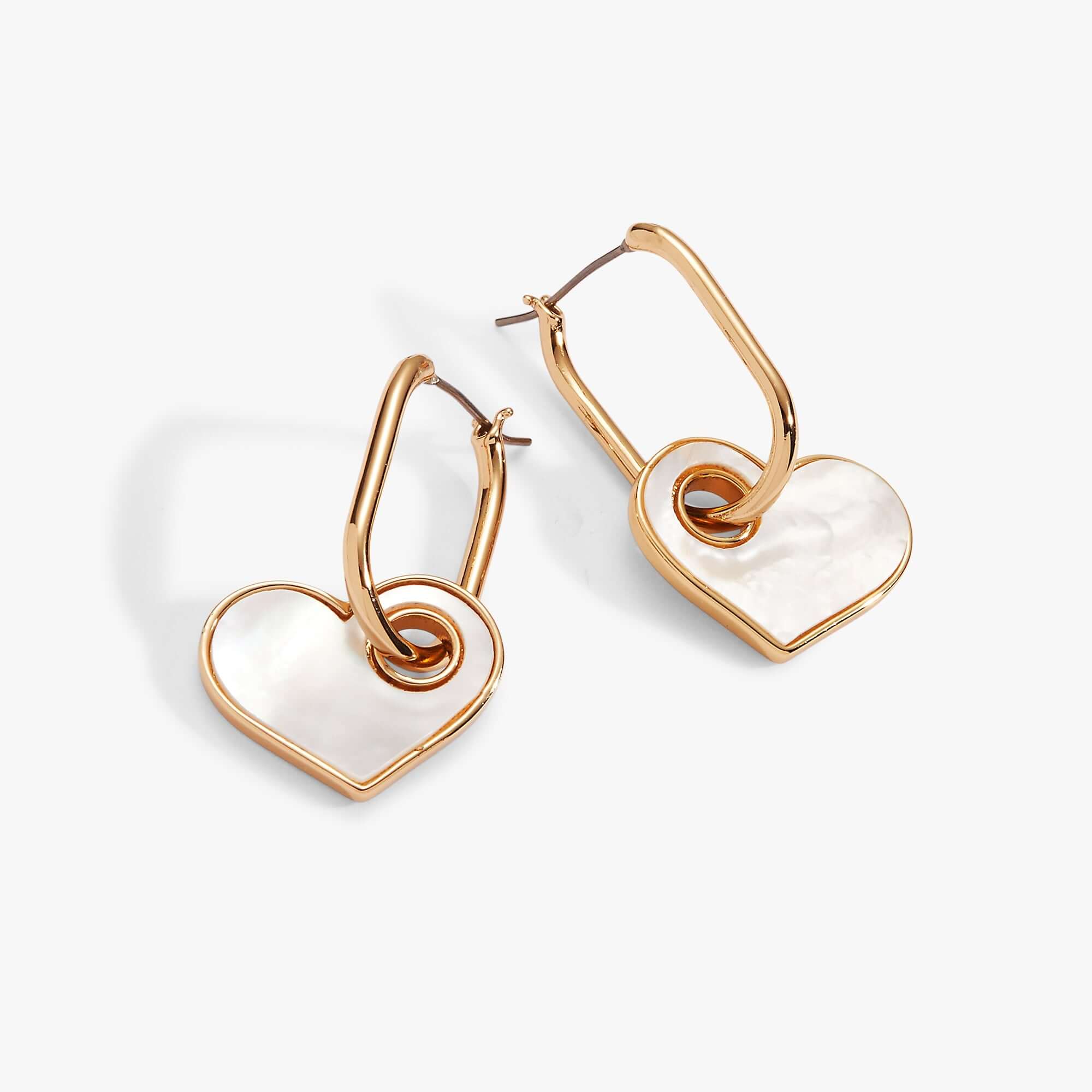 Mother of Pearl Heart Interchangeable Hoop Earring, Earrings, $ 18.90, A Moment Of Now™