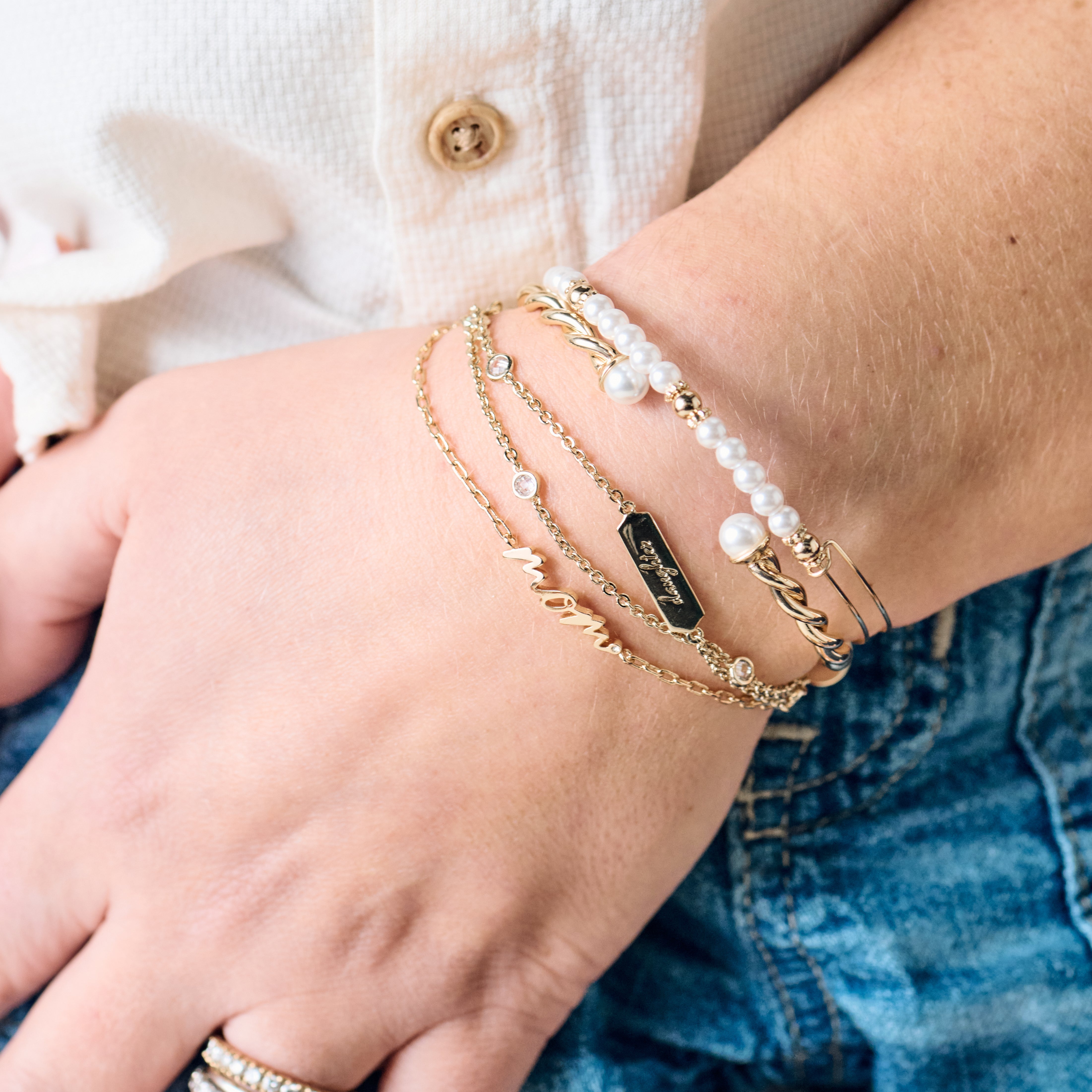 Daughter Infinity Chain Double Strand Bracelet, Bracelets, $ 38.00, A Moment Of Now™