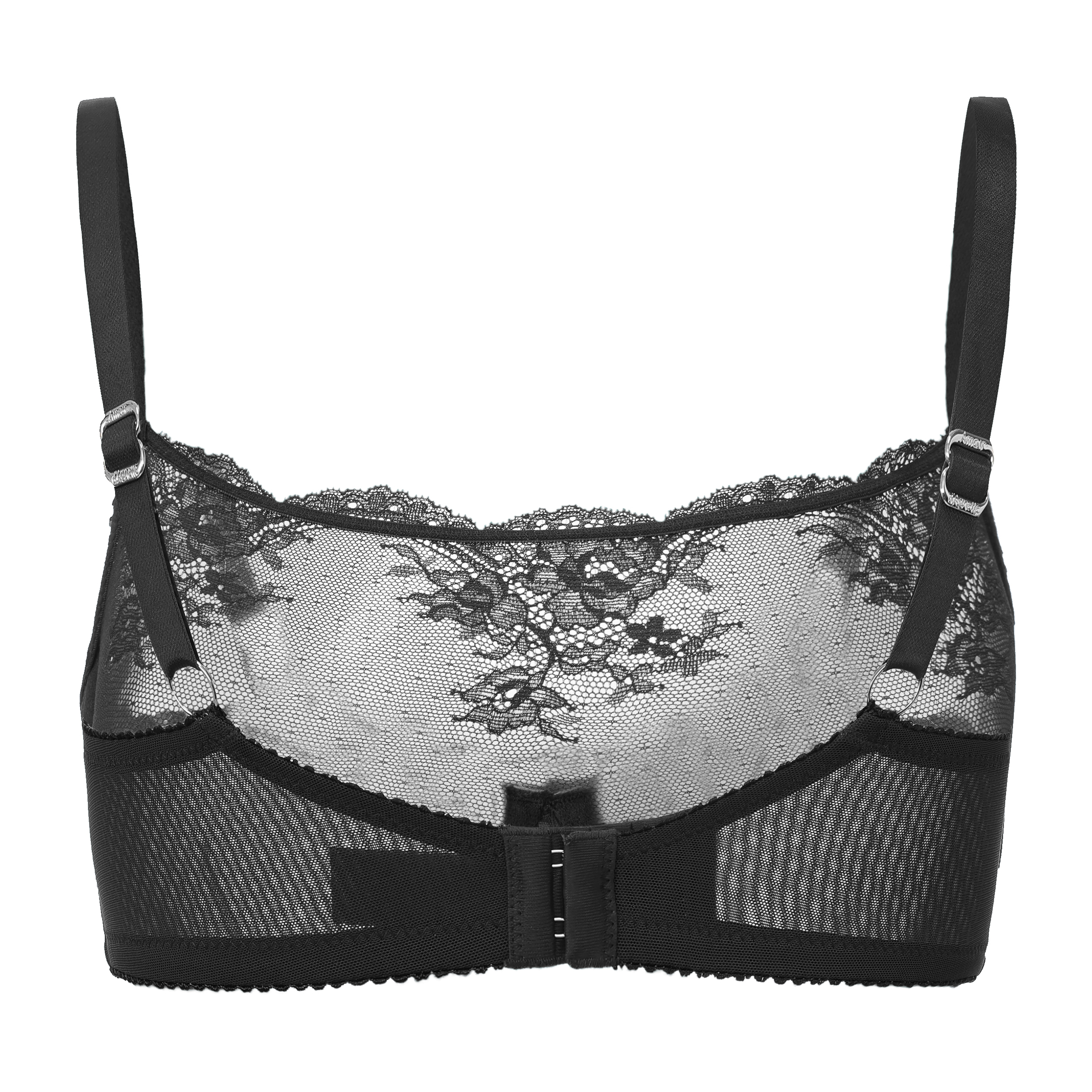 Kim High Neck Sheer Lace Underwire Bra