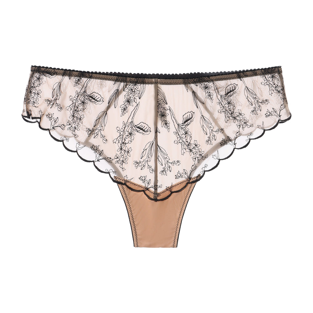 Kim Embroidery Cheeky Underwear on Jelly Fabric | Flattering Lingerie, underwear, $ 56.00, A Moment Of Now™