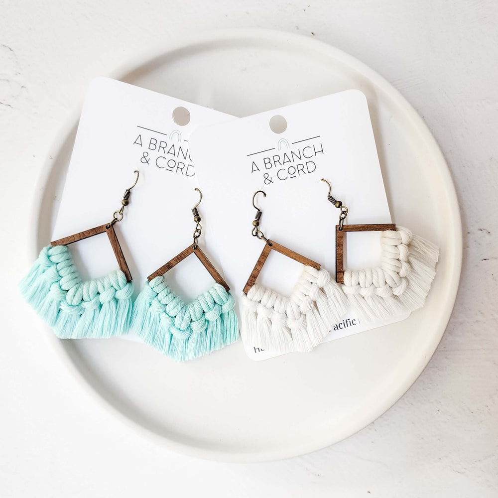 Macrame Fringe Earrings - Glow in the Dark | Handmade Style, Earrings, $ 26.00, A Moment Of Now™