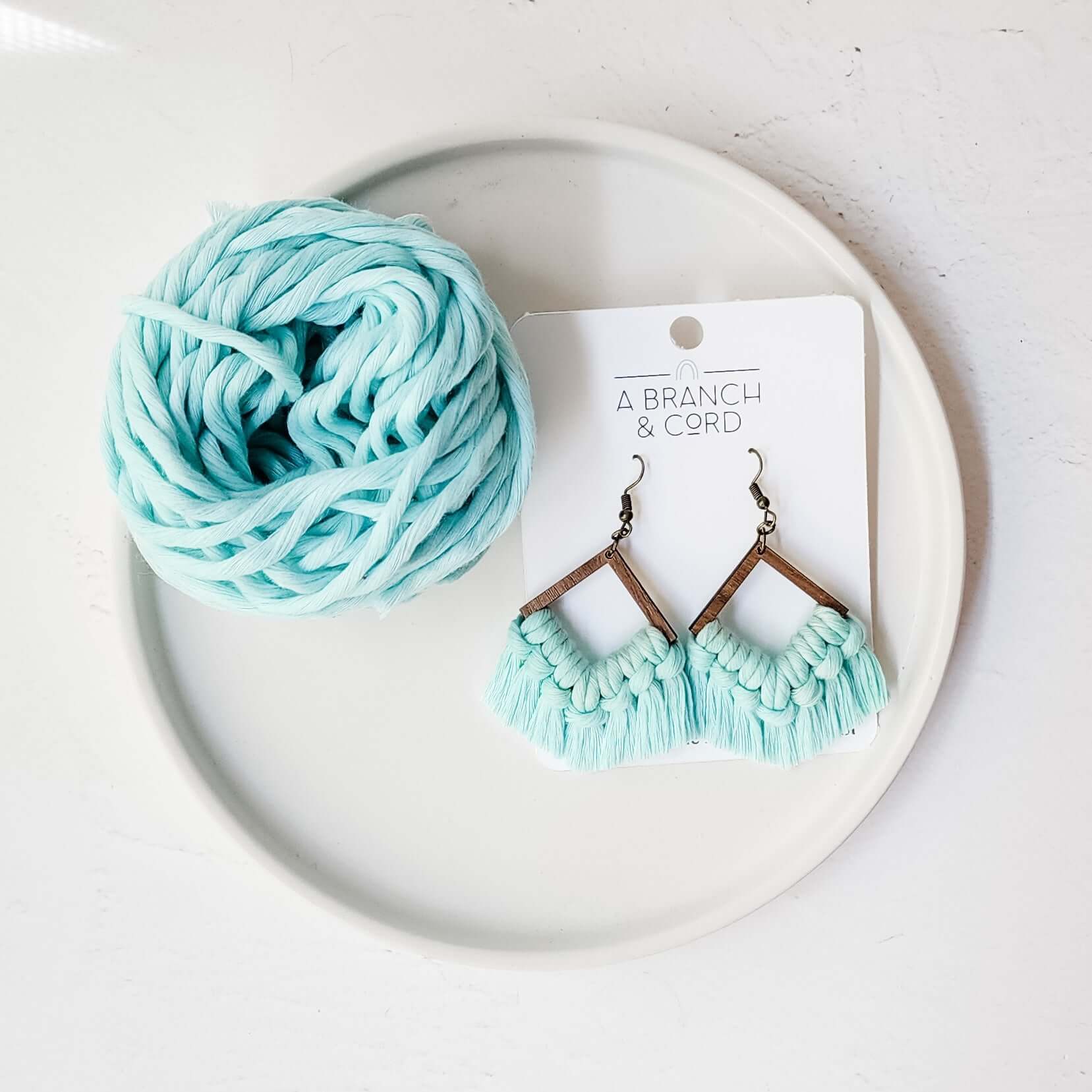 Macrame Fringe Earrings - Glow in the Dark | Handmade Style, Earrings, $ 26.00, A Moment Of Now™