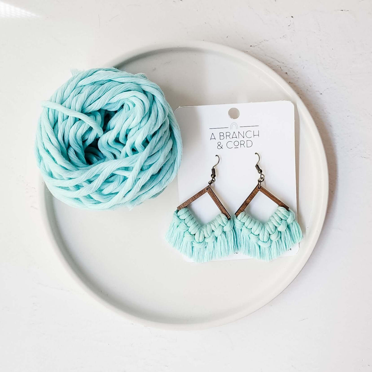 Macrame Fringe Earrings - Glow in the Dark | Handmade Style, Earrings, $ 26.00, A Moment Of Now™