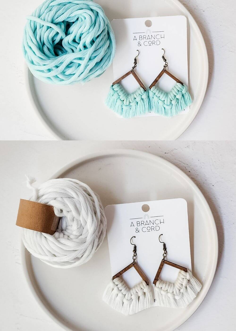 Macrame Fringe Earrings - Glow in the Dark