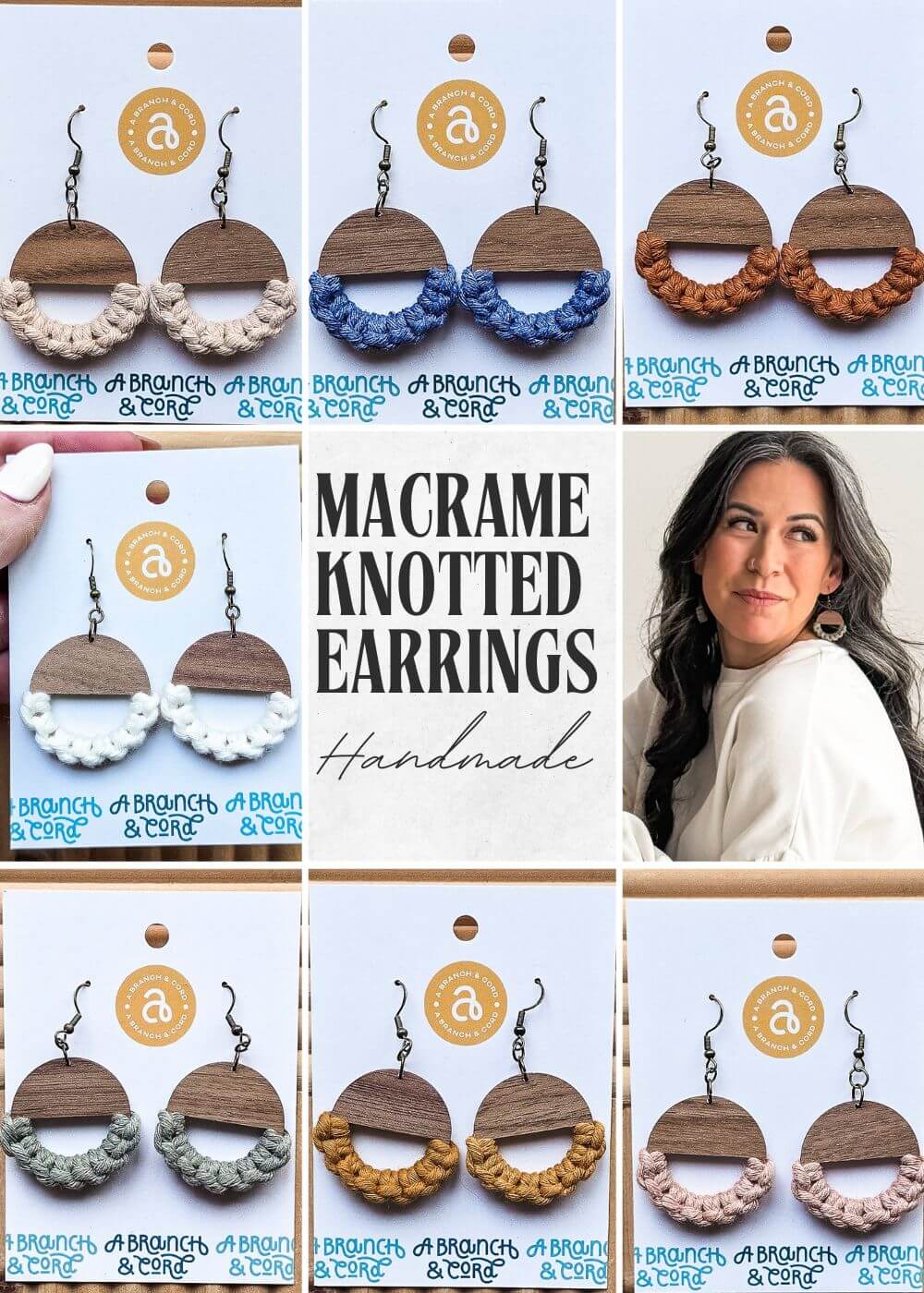 Macrame Knotted Earrings - Circle