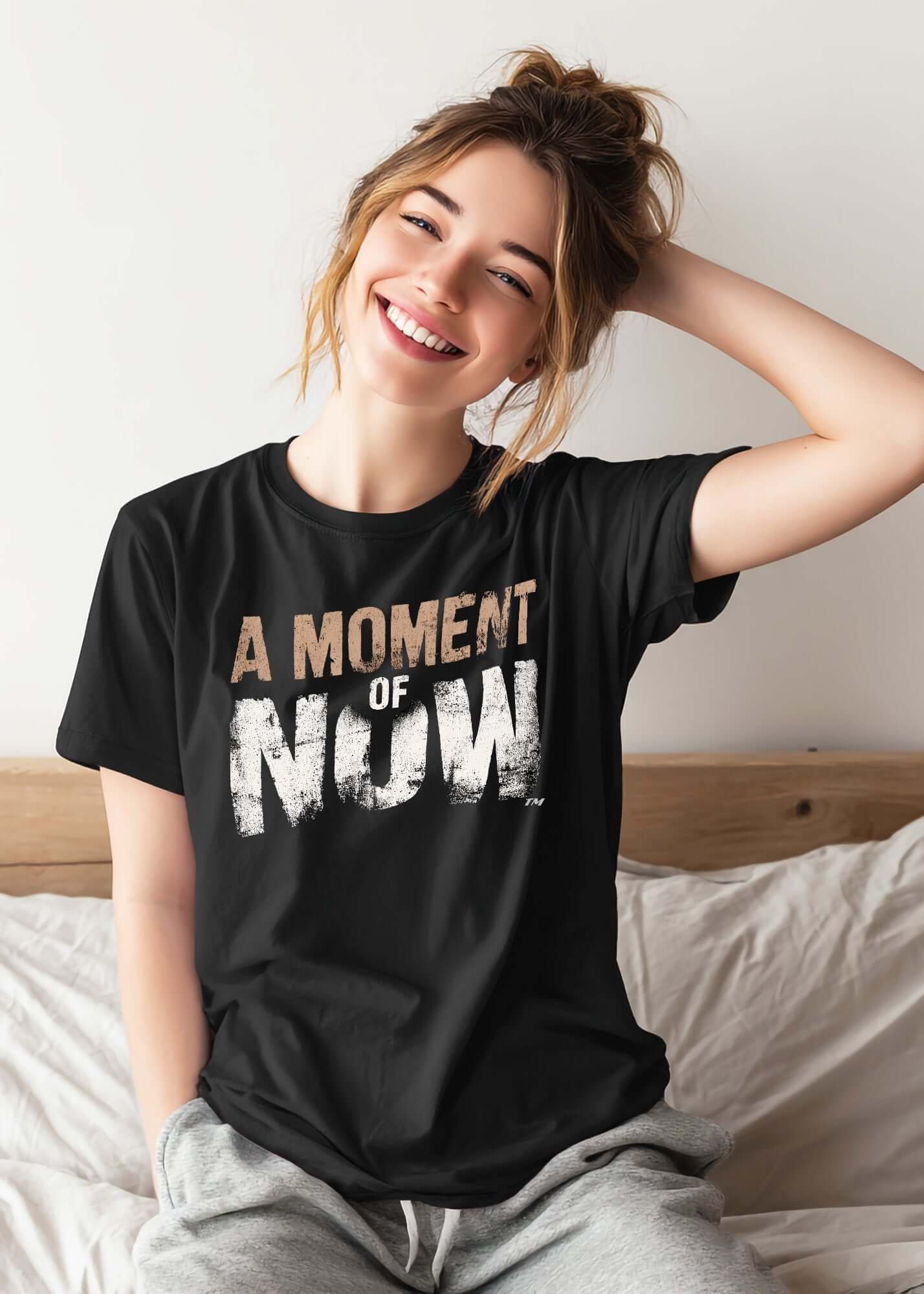 Mindfulness A Moment Of Now ™ Retro Text Unisex T-shirt
