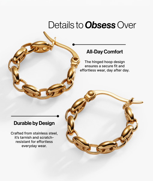 Frozen Mariner Chain Hoop Earrings, Earrings, $ 34.00, A Moment Of Now™