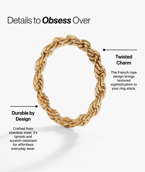 Frozen French Rope Ring, Rings, $ 13.90, A Moment Of Now™