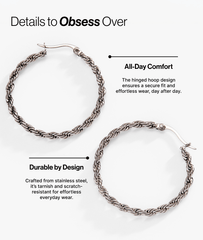 Frozen French Rope Hoop Earrings, Earrings, $ 34.00, A Moment Of Now™