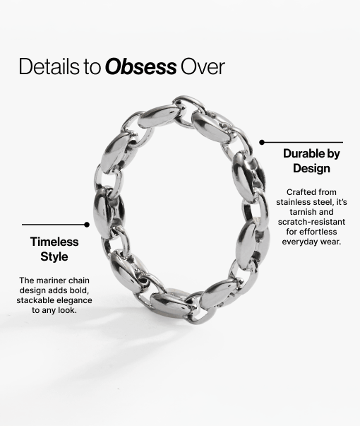 Frozen Mariner Chain Ring, Rings, $ 13.90, A Moment Of Now™