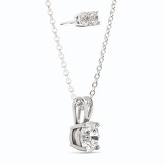 3CTW Moissanite Stud Earrings & Pendant Necklace Set in 14K White Gold Overlay, Charms & Pendants, $ 299.00, A Moment Of Now™