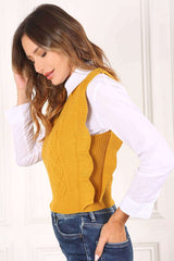 Mustard Round Neck Vest Sweater. Size Samll - Cozy Style, Sweaters, $ 45.00, A Moment Of Now™