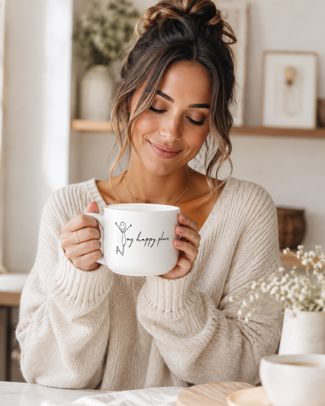 My Happy Place 25oz Ceramic Latte Mug, My Home Gift