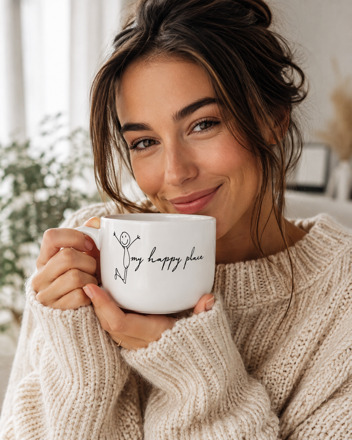 My Happy Place 25oz Ceramic Latte Mug, My Home Gift